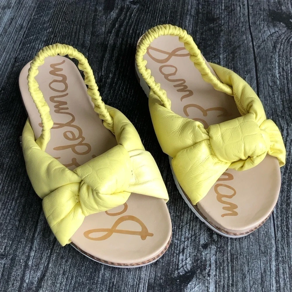 Sam Edelman Agatha Mini Yellow Knot Kids Sandals Size 13